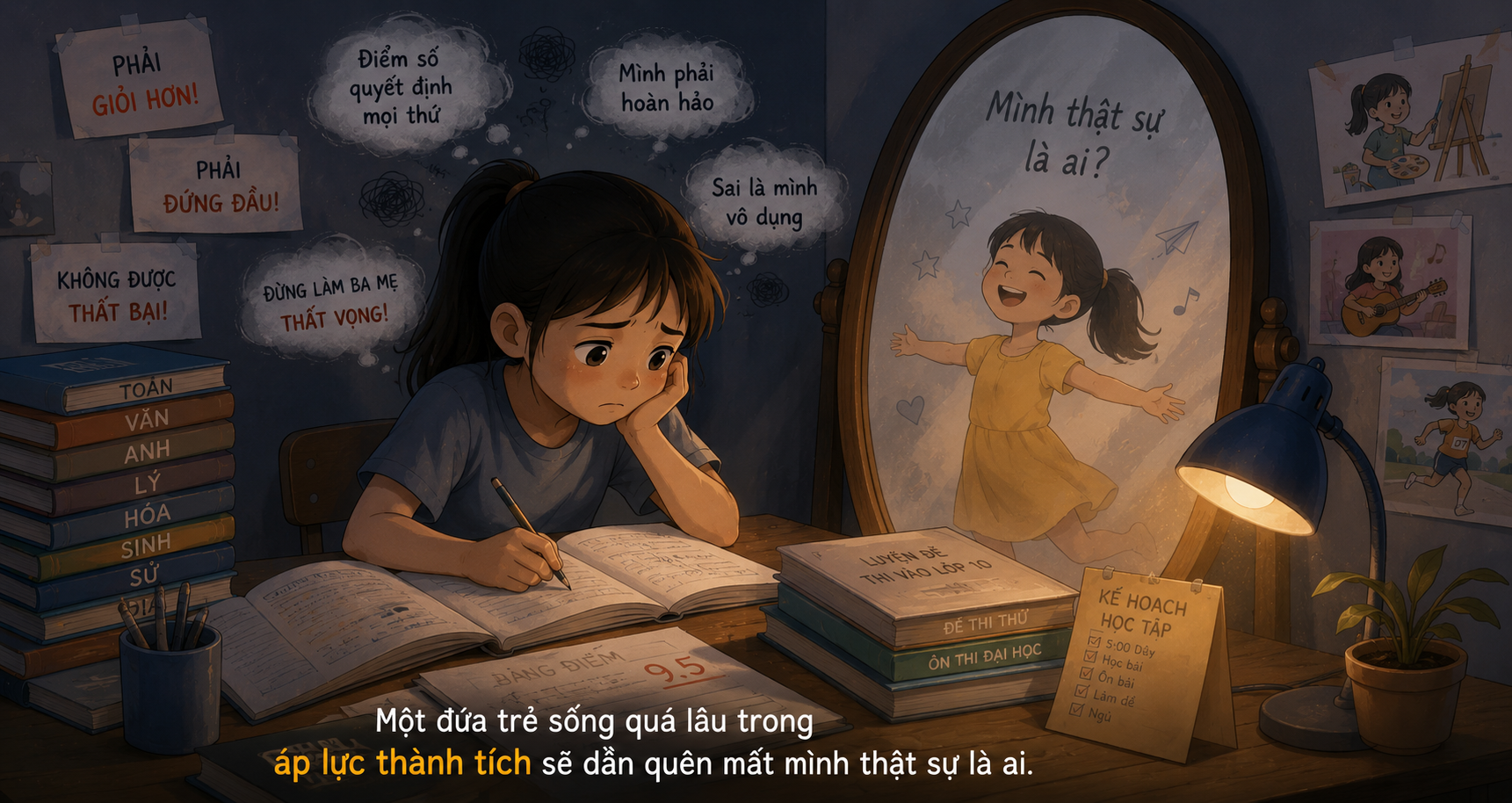 Trẻ áp lực vì thành tích học tập