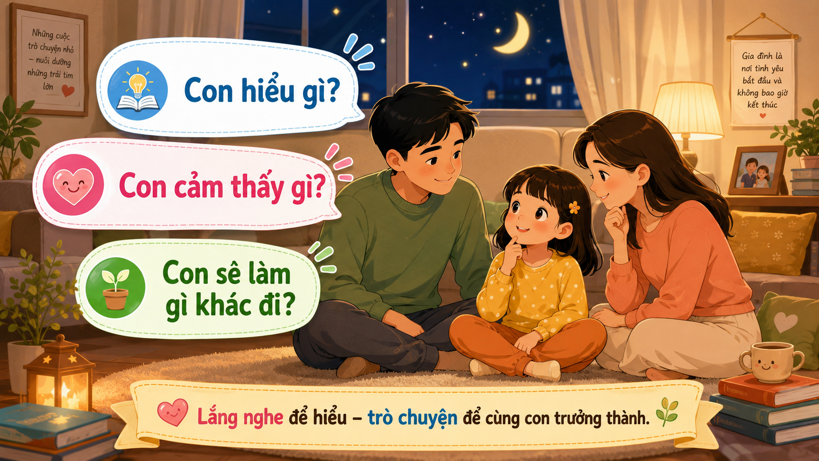 Ba câu hỏi cha mẹ nên hỏi con mỗi ngày