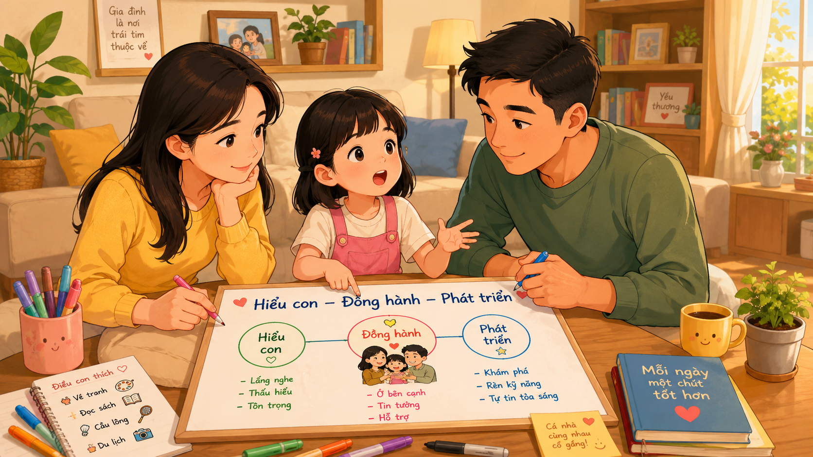 Cha mẹ lắng nghe và đồng hành để tôn trọng sự khác biệt của con