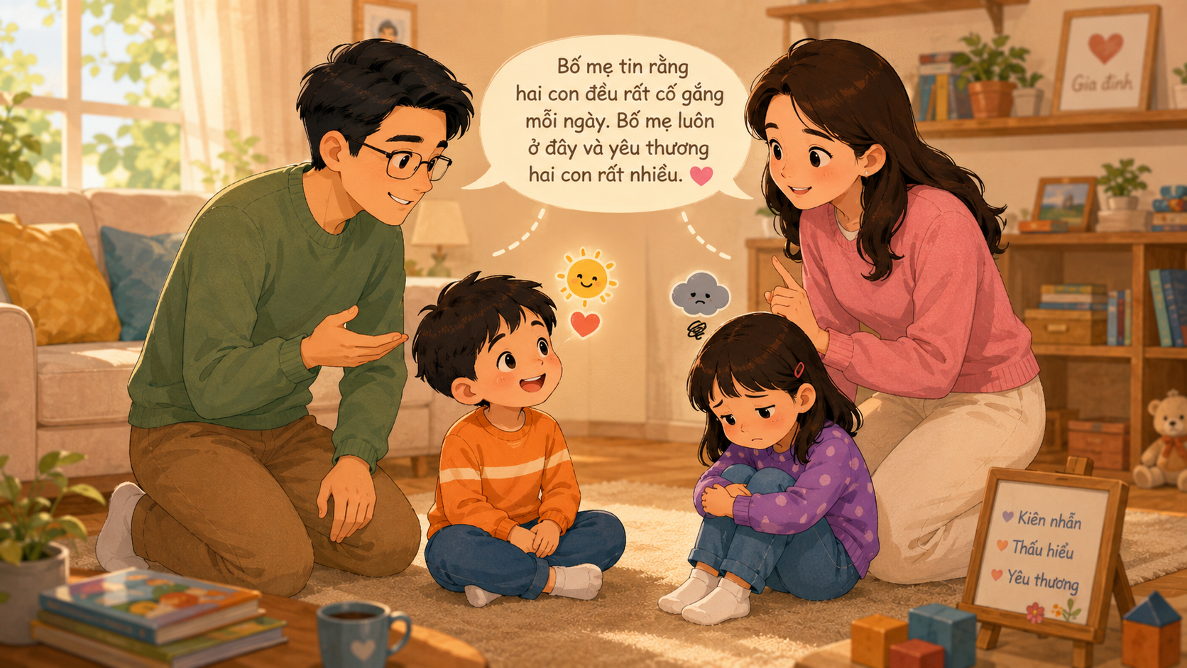 Cùng một cách giáo dục nhưng mỗi đứa trẻ có thể phản ứng khác nhau